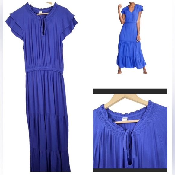 Old Navy ruffled short sleeve layered maxi dress, XXL - Picture 3 of 5